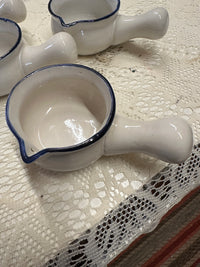 Set of 4 Vintage Ceramic Small Pots with Handles