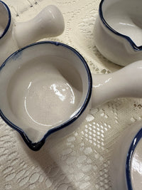 Set of 4 Vintage Ceramic Small Pots with Handles