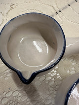 Set of 4 Vintage Ceramic Small Pots with Handles