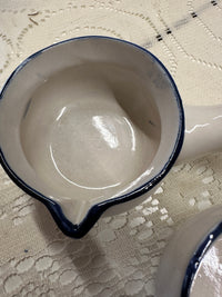 Set of 4 Vintage Ceramic Small Pots with Handles